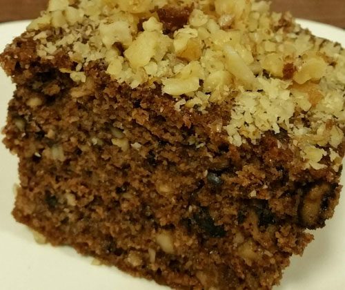 Gluten free Reduced Carb Greek Walnut Syrup cake